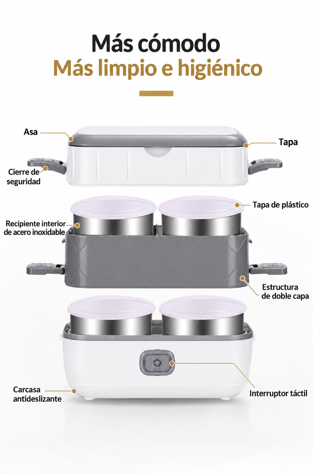 Fiambrera Eléctrica Calienta Comidas - Imagen 3
