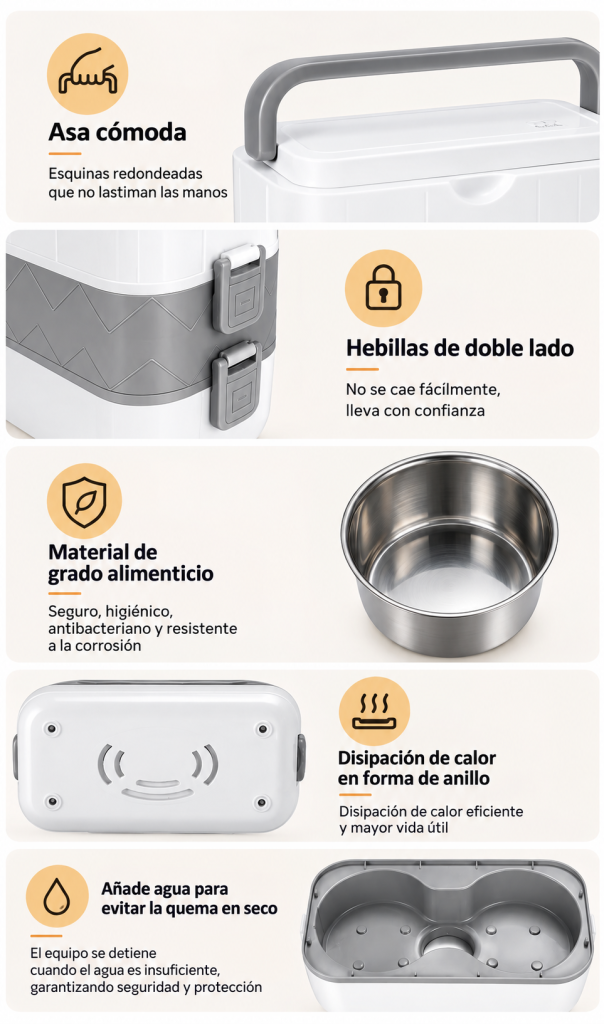 Lonchera eléctrica en uso