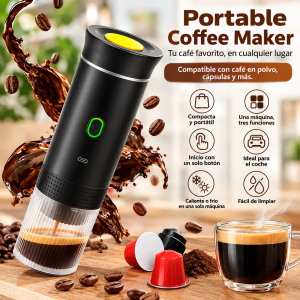 Cafetera Expreso Portátil 3 en 1 con Molinillo Eléctrico