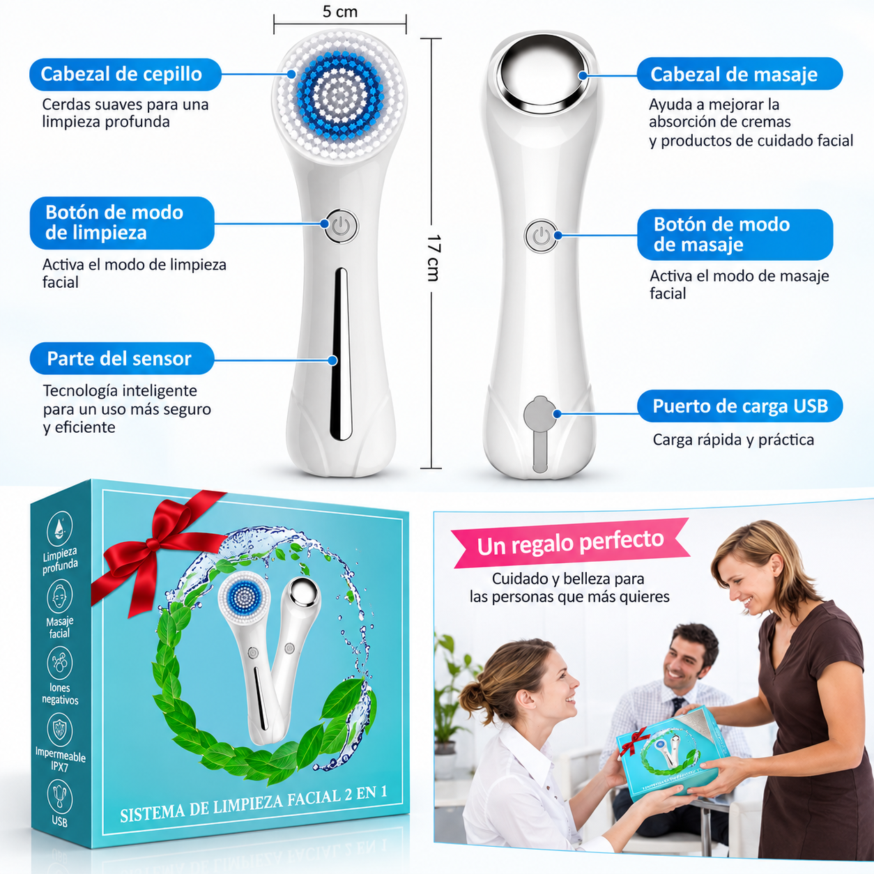 Cepillo de Limpieza Facial Eléctrico - Imagen 4