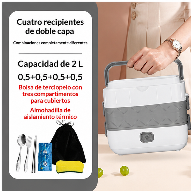 Fiambrera Eléctrica Calienta Comidas - Imagen 4